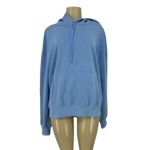Yogalicious XL Women WASH BABY FLEECE REVERIE HOODIE Blue Pullover B0